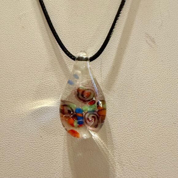 Unique & Colorful Dimensional Artisan Glass Pendant - Picture 1 of 8